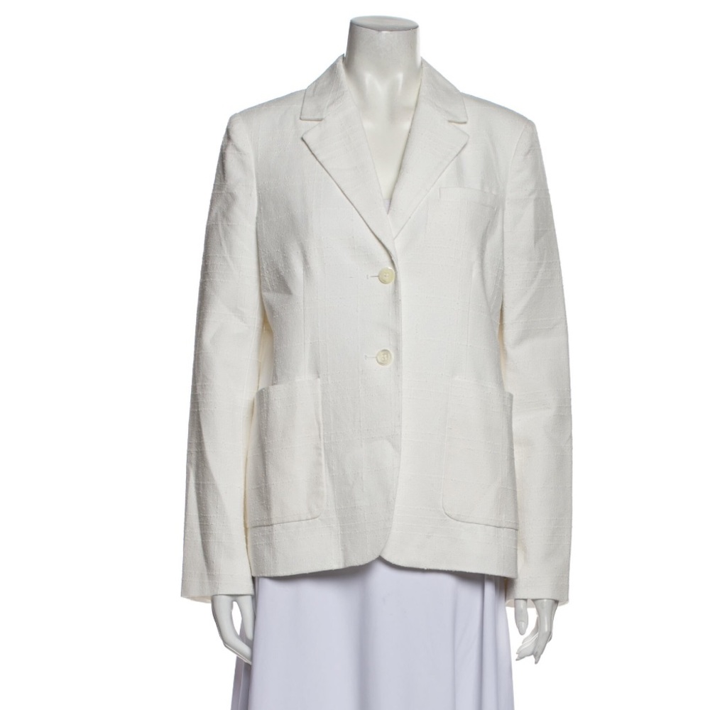 Equipment ivory Tone on Tone Pattern Boxy Blazer Jacket